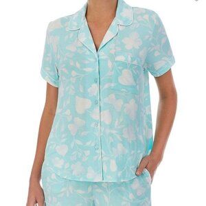 Kate Spade New York pajama top only sz XL short sleeve button up clouds